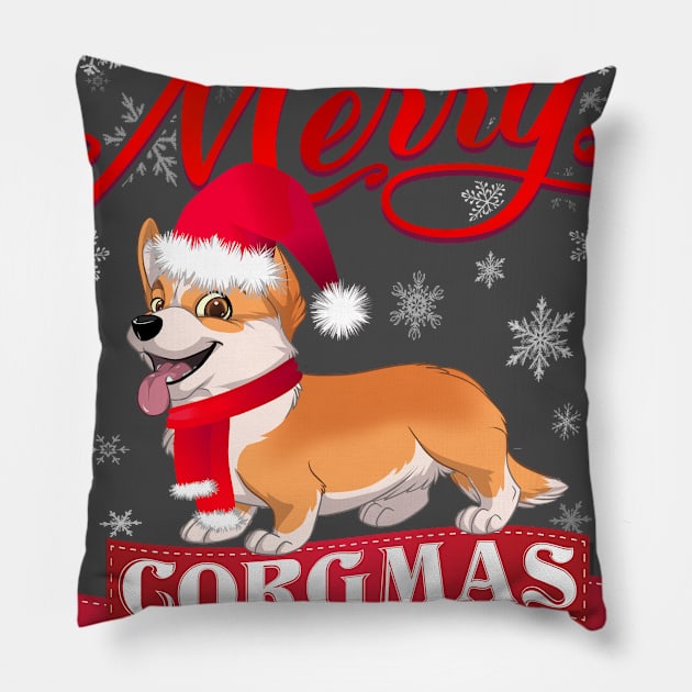 Merry Corgmas Pillow by MasterConix