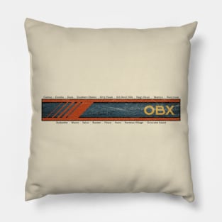 OBX Towns Dark Text Distressed Pillow