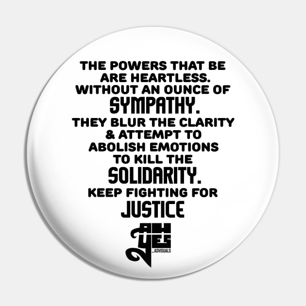 Solidarity (Donating All Proceeds) Pin by speciezasvisuals