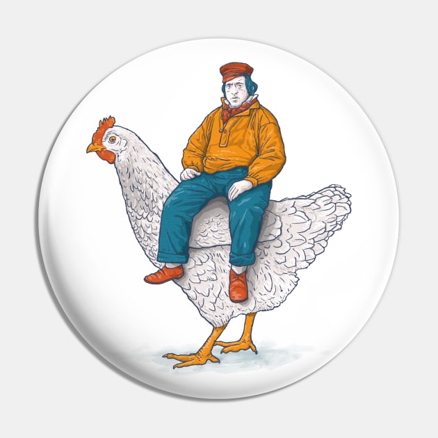 Chicken rider Pin by jurjenbertens