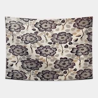 Brown Flower Seamless Pattern Tapestry