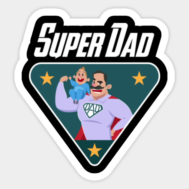 Mens Super Dad Superhero Super Dad Fathers Day Gift Sticker Teepublic