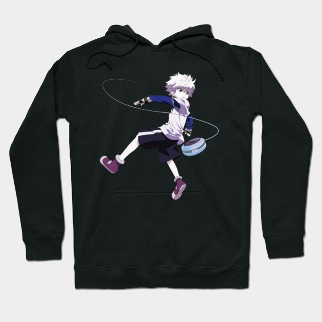 Killua Yo Yo Yoyo Fighting Style Killua Hoodie Teepublic Design your everyday with killua hoodies you'll love. teepublic