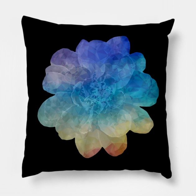 Rainbow crystal flower Pillow by Geomhectic