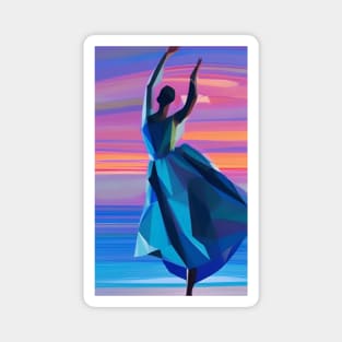 Dancer at sunset Magnet