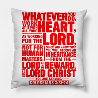 Colossians 3:23-24 Pillow