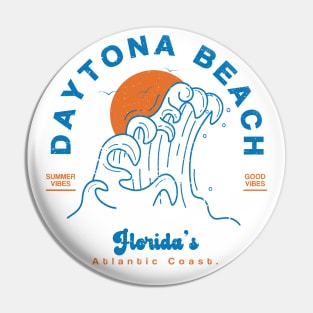 Retro Daytona Beach Florida Sunset Pin