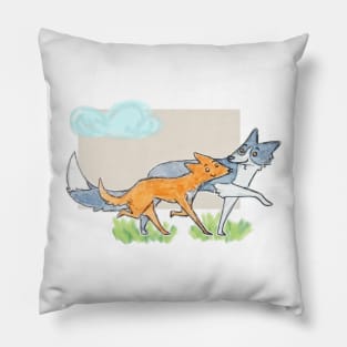 dogs on a walk Pillow