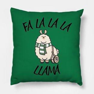 Falalala Llama Holiday Design Pillow