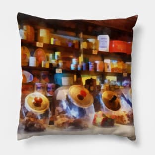 Grocery Stores - Glass Candy Jars Pillow