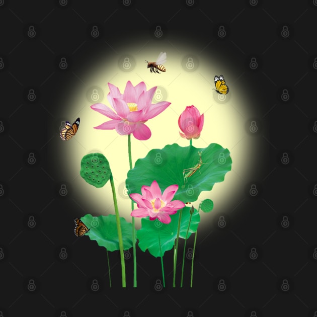 Lotus Flowers Nature Garden by BellaPixel