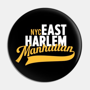 East Harlem Manhattan Minimal Typo Art - T-Shirt & Apparel Design Pin