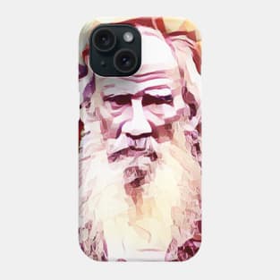 Leo Tolstoy Pink Portrait | Leo Tolstoy Artwork 13 Phone Case