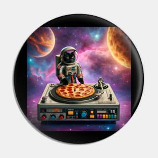 Dj Pizza Black Cat in Space Pin