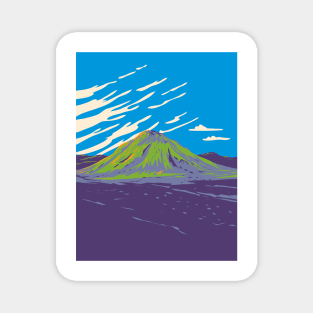 Maelifell Volcano in Southern Iceland WPA Art Deco Poster Magnet