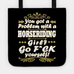 Riding Equestrian Horse Girl Riding Stable Trot Tote