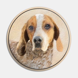 American English Coonhound Painting - Original Dog Art Pin