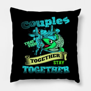 Couples fishing together Pillow