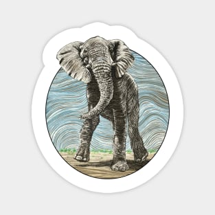 African Elephant Strutting Magnet