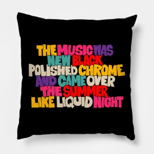 Liquid Night Tribute: Acid Techno Classic Tee - Black Polished Chrome Pillow