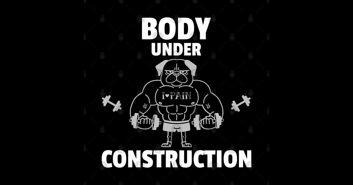Body Under Construction Bodybuilding Sticker TeePublic