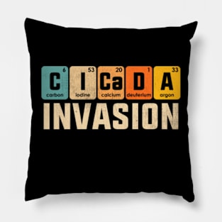 Cicada Invasion 2024 Funny Chemistry Periodic Table Element Pillow