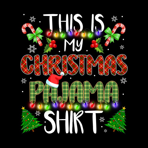 this is my christmas pajama shirt christmas tree santa lights by TeesCircle