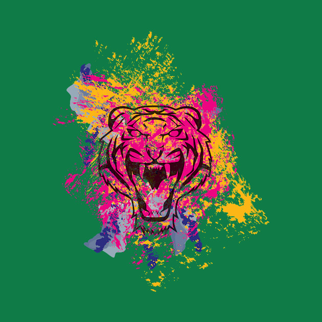 Colorful Tiger - Tiger Face - T-Shirt