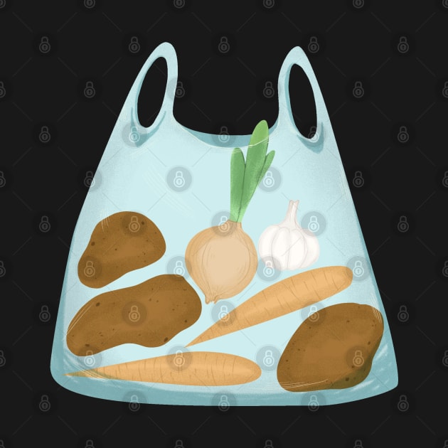 Transparent plastic bag with vegetables by 2dsandy