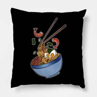 Ramen Noodle Bowl Asian Japanese Food Pillow