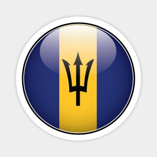 Barbados National Flag Glossy Button Magnet