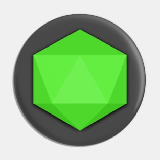 Flat Design D20 (green) Pin