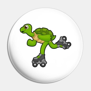 Turtle as Skater with Roller skates Pin