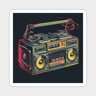 Ghetto Blaster Boom Box 80s Hip-Hop Stereo Magnet