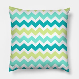 Lime Teal Chevron Pattern Pillow