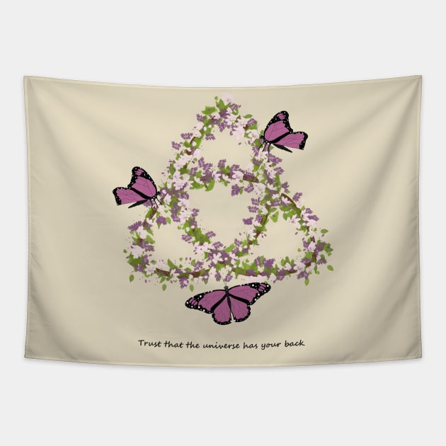 Triquetra Trinity Floral Symbol Tapestry by Manzo Carey