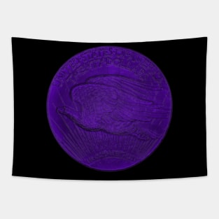 USA Twenty Dollars Coin in Purple Tapestry