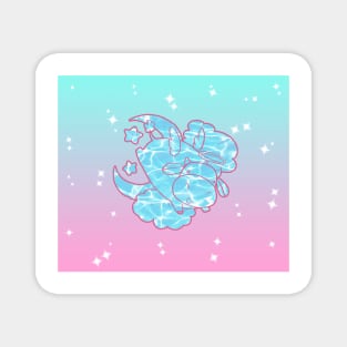 Ombre Pink and Cyan Angel Cow Magnet