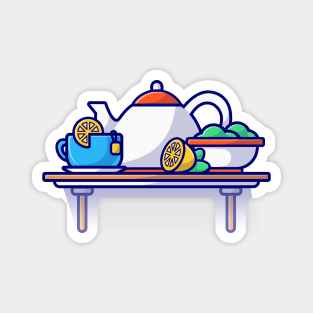 Tea Time Cartoon Vector Icon Illustration Magnet