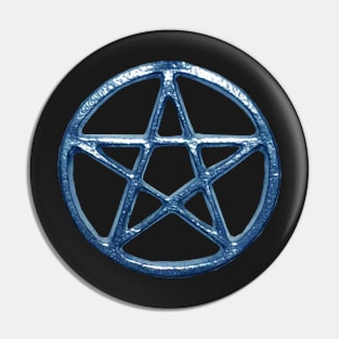 Blue Pentagram Pentacle Wicca Pin