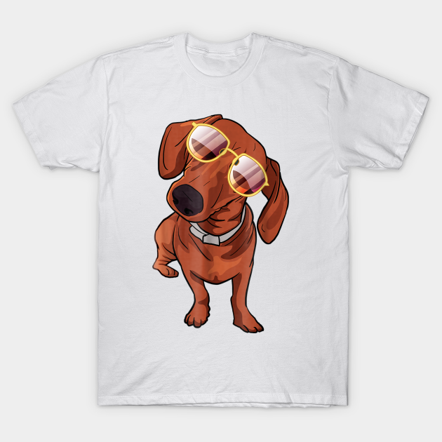 Discover Cool Dachshund Dog Wearing Sunglasses - Dachshund - T-Shirt