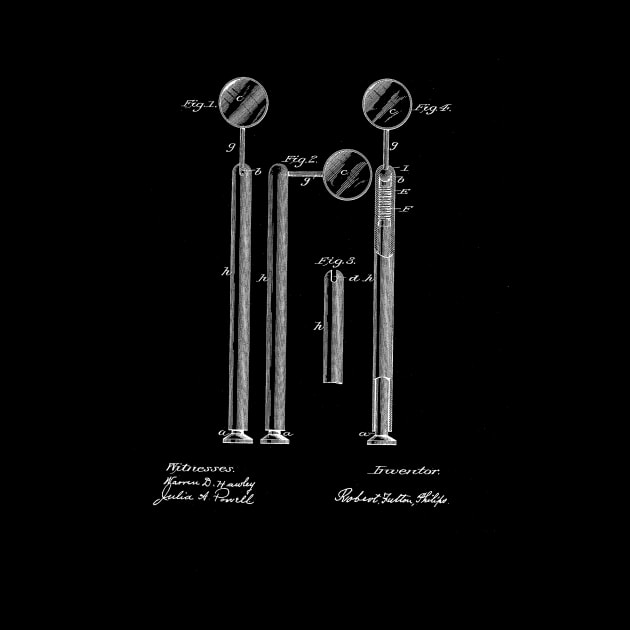 Dental Mouth Mirror Vintage Patent Drawing by TheYoungDesigns