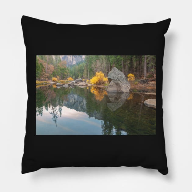 Merced River Fall Pillow by jvnimages