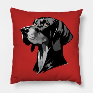 Stunning and Cool Hanoverian Scenthound Monochrome and Gold Portrait for Father's Day Pillow