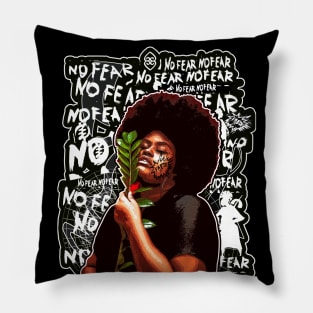 No Fear Strong Black woman Pillow