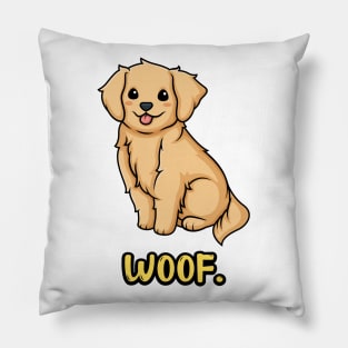 Chibi Kawaii Golden Retriever Dog Pillow