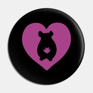 Chinchilla Heart Silhouette for Chinchilla Lovers, Purple Pin