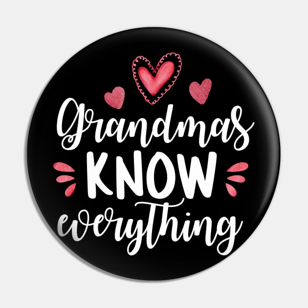 Grandma Knows Everything Pin by UniqueBoutiqueTheArt