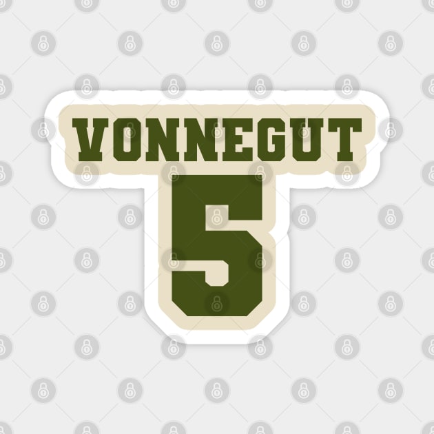 Vonnegut's Jersey Number 5 Magnet by MarkoStrok