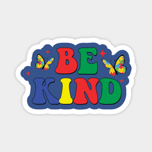 Be Kind Autism, Autism Puzzle, Autism Awareness, Blue Ribbon (2 Sided) Magnet